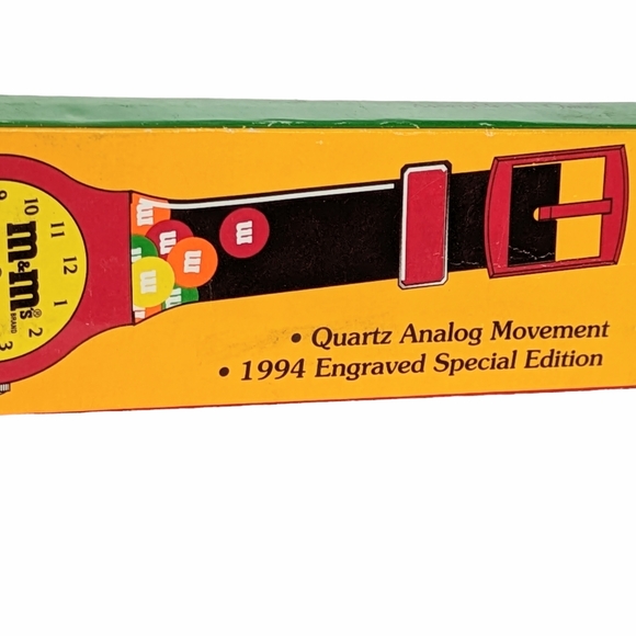 Vintage M&Ms 1994 Special Edition Engraved Quartz 1F1 Collectors Watch NEW w/box - Picture 7 of 12